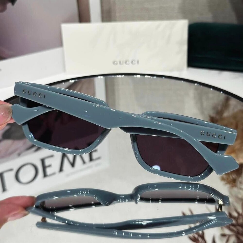 NWT Gucci GG1539S-003 Light Blue Square 55mm Sunglasses - Picture 5 of 6